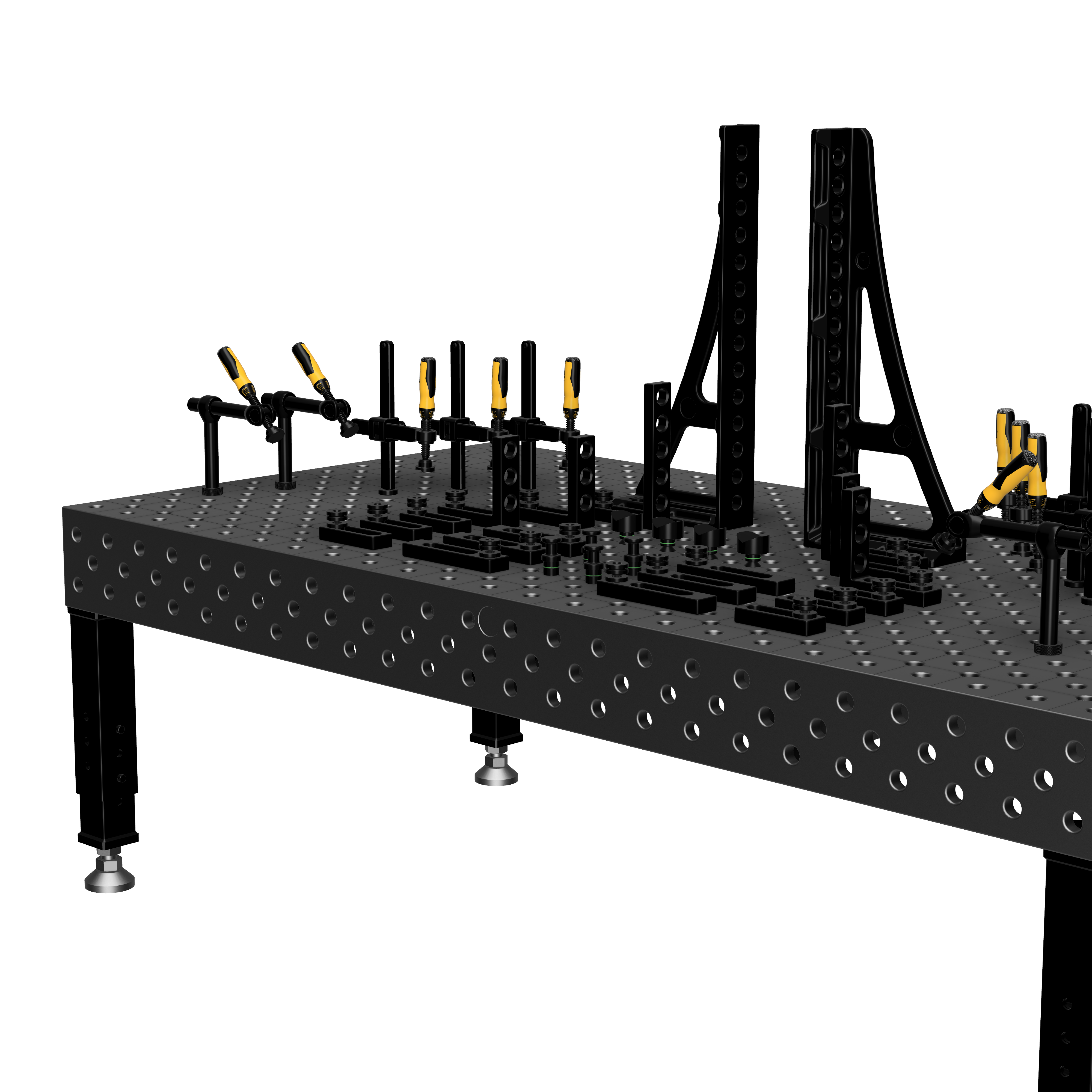 Lastafel met klemgereedschap
